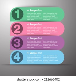 colorful modern text box template for website and graphic, numbers, icon. 
