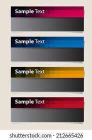 colorful modern text box template for website and graphic, numbers, icon. 
