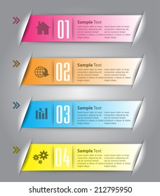 colorful modern text box template for website and graphic, numbers, icon. 