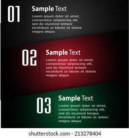 colorful modern text box template for website and graphic, numbers, icon. 