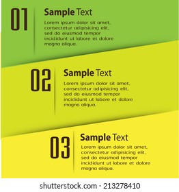 colorful modern text box template for website and graphic, numbers, icon. 