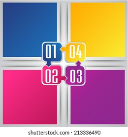 colorful modern text box template for website and graphic, numbers.