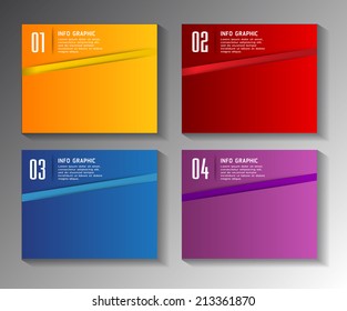 colorful modern text box template for website and graphic, numbers, icon. 