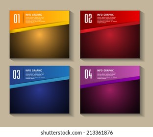 colorful modern text box template for website and graphic, numbers, icon. 
