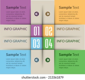 colorful modern text box template for website and graphic, numbers, icon. 