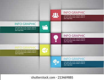 colorful modern text box template for website and graphic, numbers, icon. 