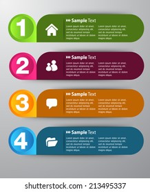 colorful modern text box template for website and graphic, numbers.