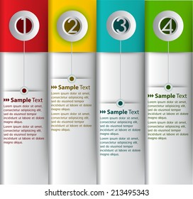 colorful modern text box template for website and graphic, numbers.