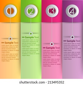 colorful modern text box template for website and graphic, numbers.