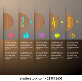 colorful modern text box template for website and graphic, numbers, icon. 