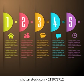 colorful modern text box template for website and graphic, numbers, icon. 