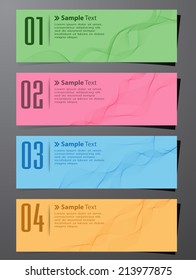 colorful modern text box template for website and graphic, numbers, icon. 