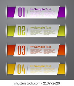 colorful modern text box template for website and graphic, numbers.