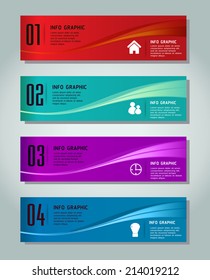 colorful modern text box template for website and graphic, numbers, icon. 