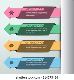 colorful modern text box template for website and graphic, numbers, icon. 
