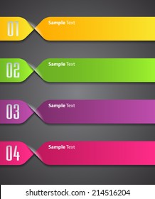 colorful modern text box template for website and graphic, numbers, icon. 
