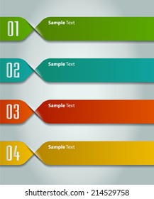 colorful modern text box template for website and graphic, numbers, icon. 