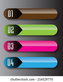 colorful modern text box template for website and graphic, numbers, icon. 