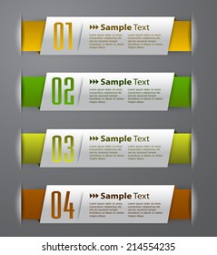 colorful modern text box template for website and graphic, numbers, icon. 