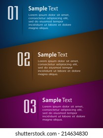 colorful modern text box template for website and graphic, numbers, 
