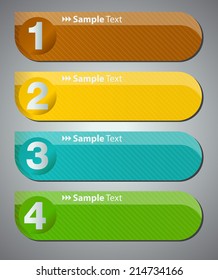 colorful modern text box template for website and graphic, numbers, icon. 