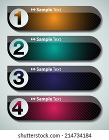 colorful modern text box template for website and graphic, numbers, icon. 