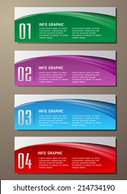 colorful modern text box template for website and graphic, numbers, icon. 