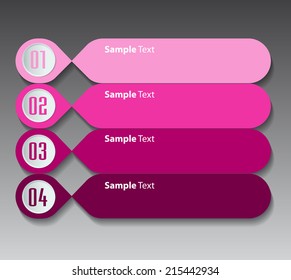 colorful modern text box template for website, labels, numbers.