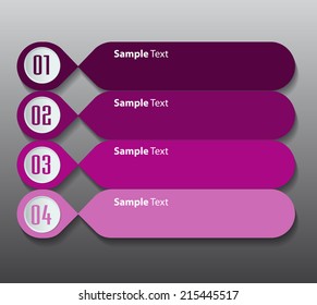 colorful modern text box template for website, labels, numbers. speech bubble.