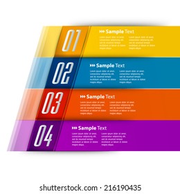 colorful modern text box template for website, labels, numbers.