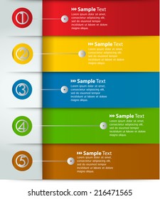 colorful modern text box template for website, computer graphic and internet, labels, numbers.