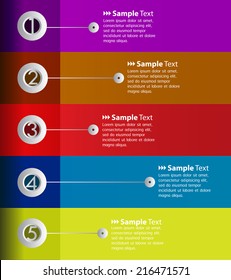 colorful modern text box template for website, computer graphic and internet, labels, numbers.