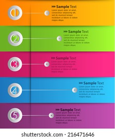 colorful modern text box template for website, computer graphic and internet, labels, numbers.