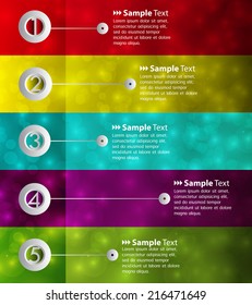 colorful modern text box template for website, computer graphic and internet, labels, numbers.