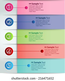 colorful modern text box template for website, computer graphic and internet, labels, numbers.