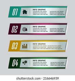 colorful modern text box template for internet website and computer graphic, numbers, label.