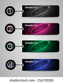 colorful modern text box template for website computer graphic and internet, numbers. Abstract vector background, colorful lights elements.