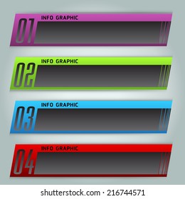 colorful modern text box template for website computer graphic and internet, numbers.