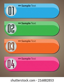 colorful modern text box template for website computer graphic and internet, numbers.