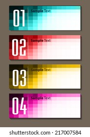 colorful modern text box template for internet website and computer graphic, numbers, label.