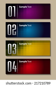 colorful modern text box template for website computer graphic and internet, numbers.
