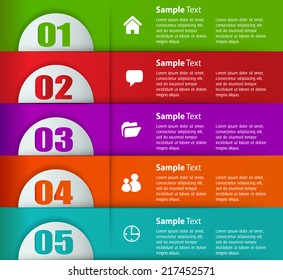 colorful modern text box template for website computer graphic and internet, numbers.