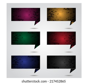 colorful modern text box template for website and graphic, numbers. old paper speech bubble. 