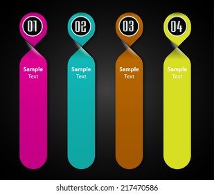 colorful modern text box template for website computer graphic and internet, numbers.
