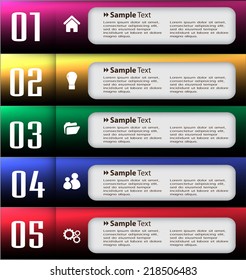 colorful modern text box template for website computer graphic and internet, numbers. 