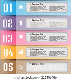colorful modern text box template for website computer graphic and internet, numbers. 