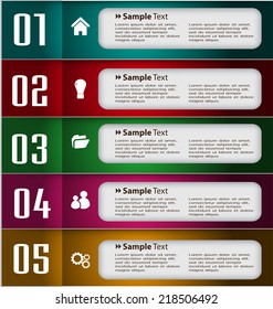 colorful modern text box template for website computer graphic and internet, numbers. 