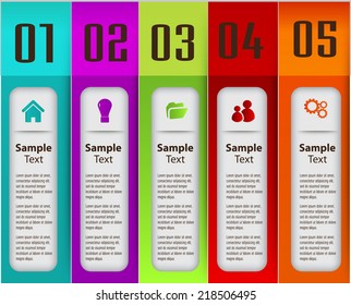 colorful modern text box template for website computer graphic and internet, numbers. 