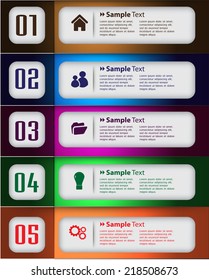 colorful modern text box template for website computer graphic and internet, numbers. 