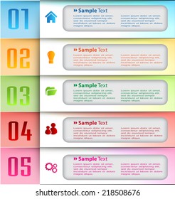 colorful modern text box template for website computer graphic and internet, numbers. 